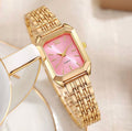 Chloe Pink Faced Gold Watch
